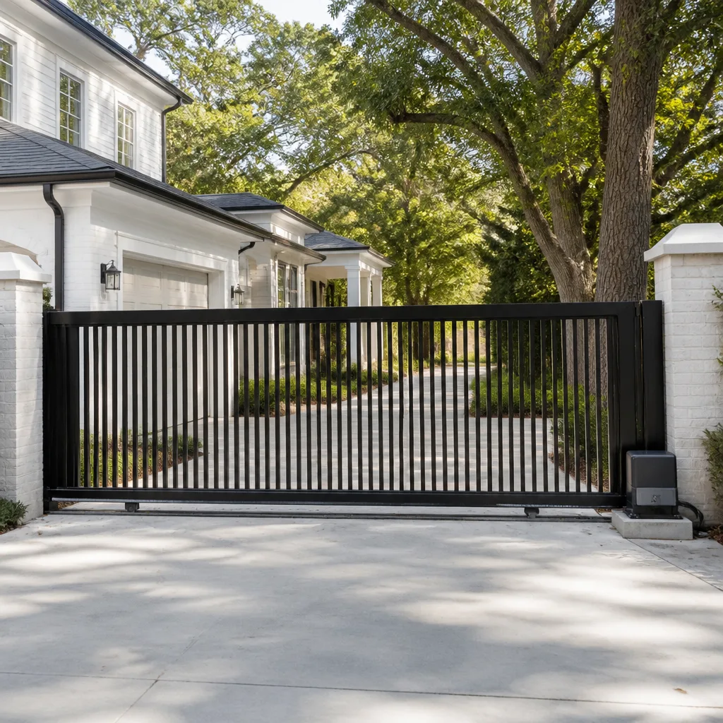 Sliding driveway gates